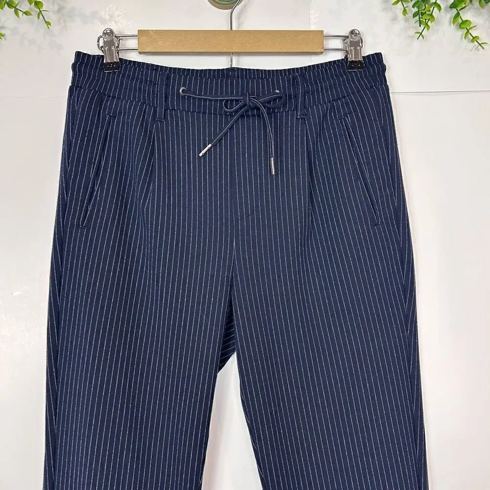 Jack & Jones Pants men’s Size 30 Navy Blue White Tapered Vega Pinstripe Trouser